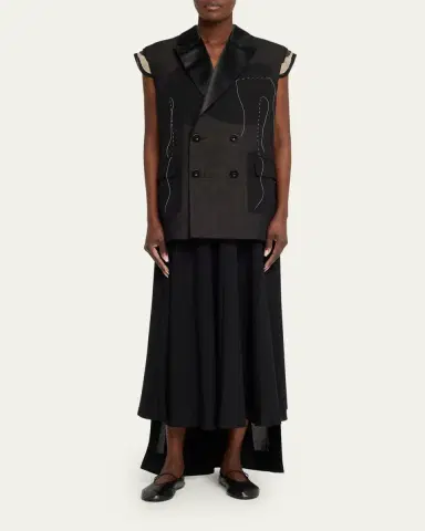 sacai Deconstructed Wool Organza Vest | Thumbnail 2 sacai Deconstructed Wool Organza Vest | Thumbnail 2