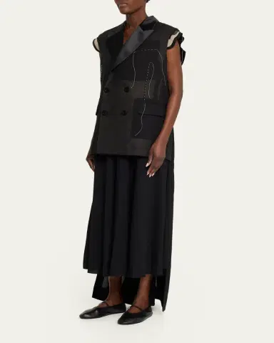 sacai Deconstructed Wool Organza Vest | Thumbnail 4 sacai Deconstructed Wool Organza Vest | Thumbnail 4