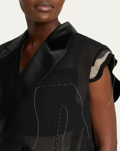 sacai Deconstructed Wool Organza Vest | Thumbnail 5 sacai Deconstructed Wool Organza Vest | Thumbnail 5