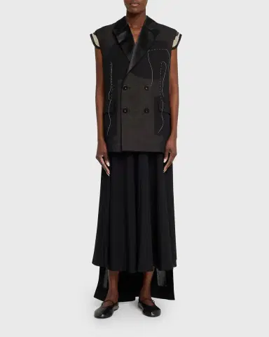 sacai Deconstructed Wool Organza Vest | Thumbnail 6 sacai Deconstructed Wool Organza Vest | Thumbnail 6