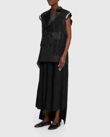 sacai Deconstructed Wool Organza Vest | Thumbnail 8 sacai Deconstructed Wool Organza Vest | Thumbnail 8