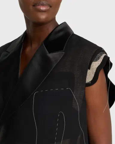 sacai Deconstructed Wool Organza Vest | Thumbnail 9 sacai Deconstructed Wool Organza Vest | Thumbnail 9