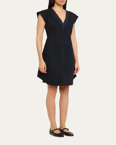 3.1 Phillip Lim Broderie Anglaise Cape-Sleeve Shift Dress | Thumbnail 4 3.1 Phillip Lim Broderie Anglaise Cape-Sleeve Shift Dress | Thumbnail 4