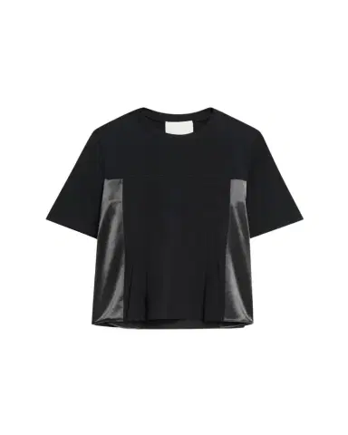 3.1 Phillip Lim Short-Sleeve Mixed-Media Flounce Top | Thumbnail 1 3.1 Phillip Lim Short-Sleeve Mixed-Media Flounce Top | Thumbnail 1