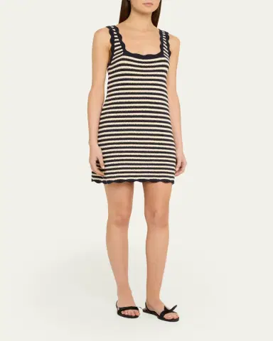 Ciao Lucia Domeka Stripe Crochet-Knit Mini Dress | Thumbnail 4 Ciao Lucia Domeka Stripe Crochet-Knit Mini Dress | Thumbnail 4