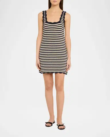 Ciao Lucia Domeka Stripe Crochet-Knit Mini Dress | Thumbnail 8 Ciao Lucia Domeka Stripe Crochet-Knit Mini Dress | Thumbnail 8