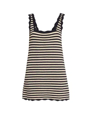 Ciao Lucia Domeka Stripe Crochet-Knit Mini Dress | Thumbnail 1 Ciao Lucia Domeka Stripe Crochet-Knit Mini Dress | Thumbnail 1