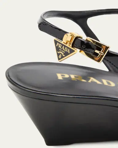 Prada 55mm Patent Leather Wedge Sandals | Thumbnail 5 Prada 55mm Patent Leather Wedge Sandals | Thumbnail 5