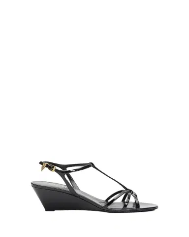 Prada 55mm Patent Leather Wedge Sandals | Thumbnail 1 Prada 55mm Patent Leather Wedge Sandals | Thumbnail 1