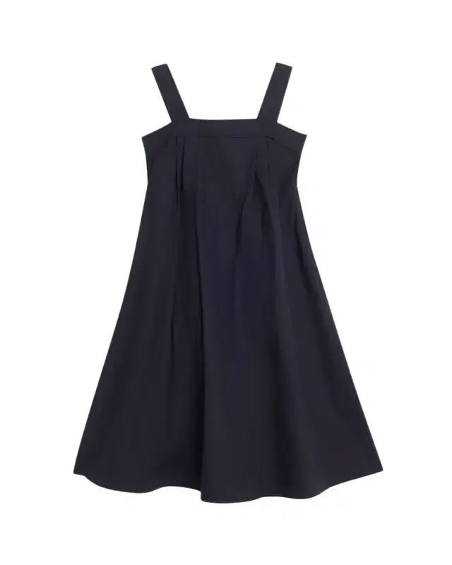 Square-Neck Cotton Midi Dress
