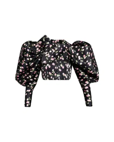 Marc Jacobs Runway Rose-Print Satin Bow Balloon-Sleeve Crop Jacket | Thumbnail 1 Marc Jacobs Runway Rose-Print Satin Bow Balloon-Sleeve Crop Jacket | Thumbnail 1