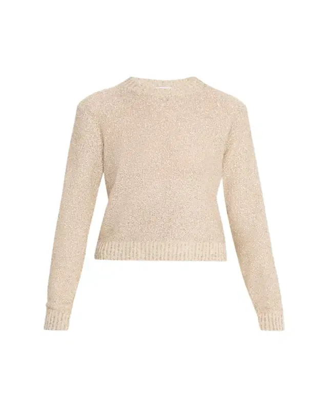 Brunello Cucinelli Paillette Linen-Cashmere Crewneck Sweater