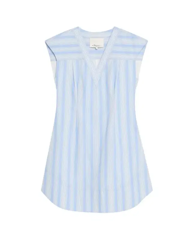 3.1 Phillip Lim Stripe Cap-Sleeve Shift Dress