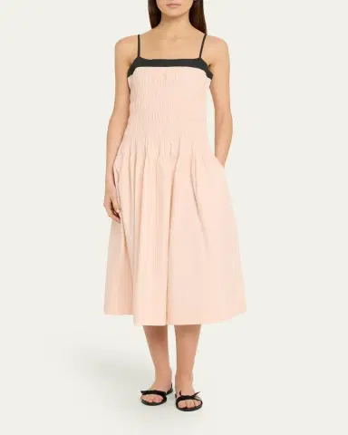 Ciao Lucia Rossella Smocked Cotton Midi Dress | Thumbnail 2 Ciao Lucia Rossella Smocked Cotton Midi Dress | Thumbnail 2