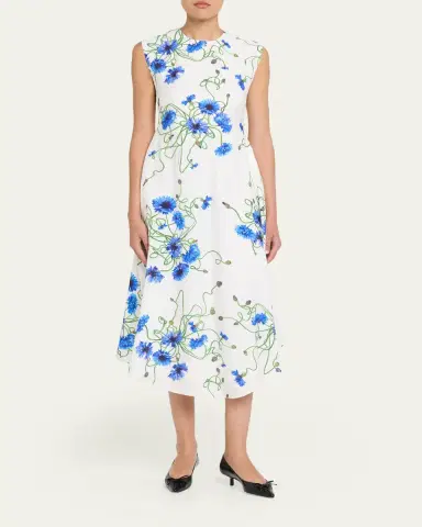 Stella McCartney Floral Print Hammered Viscose Midi Dress | Thumbnail 2 Stella McCartney Floral Print Hammered Viscose Midi Dress | Thumbnail 2