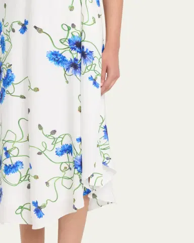 Stella McCartney Floral Print Hammered Viscose Midi Dress | Thumbnail 5 Stella McCartney Floral Print Hammered Viscose Midi Dress | Thumbnail 5