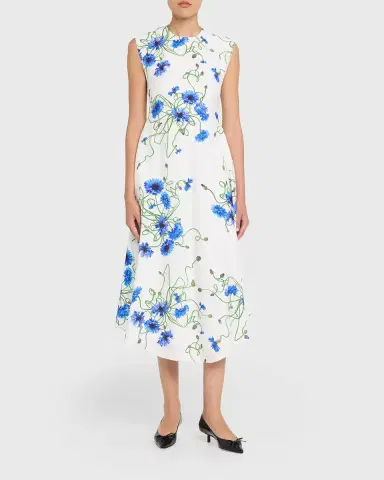 Stella McCartney Floral Print Hammered Viscose Midi Dress | Thumbnail 6 Stella McCartney Floral Print Hammered Viscose Midi Dress | Thumbnail 6