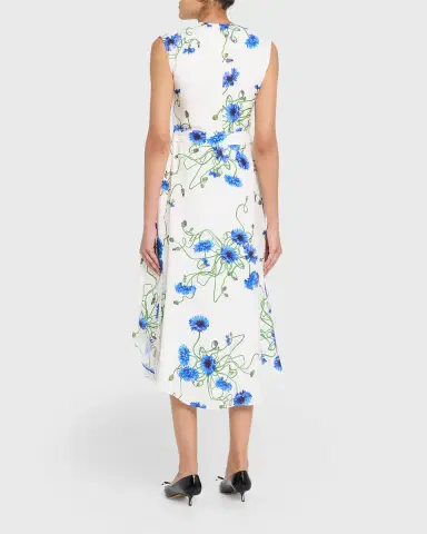 Stella McCartney Floral Print Hammered Viscose Midi Dress | Thumbnail 7 Stella McCartney Floral Print Hammered Viscose Midi Dress | Thumbnail 7