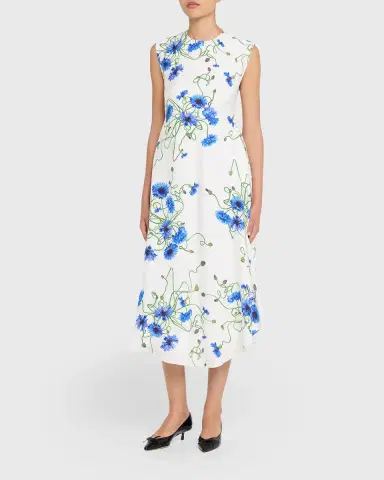 Stella McCartney Floral Print Hammered Viscose Midi Dress | Thumbnail 8 Stella McCartney Floral Print Hammered Viscose Midi Dress | Thumbnail 8