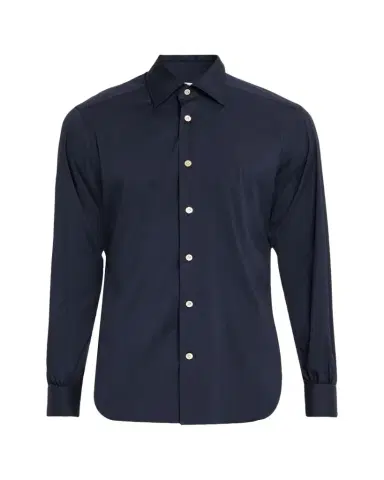 Kiton Men's Solid Cotton Sport Shirt | Thumbnail 1