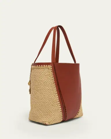Chloé Spin Medium Tote Bag in Viscose Raffia | Thumbnail 2 Chloé Spin Medium Tote Bag in Viscose Raffia | Thumbnail 2