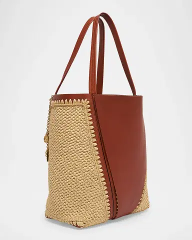 Chloé Spin Medium Tote Bag in Viscose Raffia | Thumbnail 4 Chloé Spin Medium Tote Bag in Viscose Raffia | Thumbnail 4