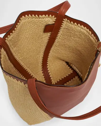 Chloé Spin Medium Tote Bag in Viscose Raffia | Thumbnail 5 Chloé Spin Medium Tote Bag in Viscose Raffia | Thumbnail 5