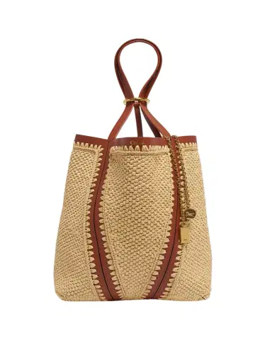 Chloé Spin Medium Tote Bag in Viscose Raffia | Thumbnail 1 Chloé Spin Medium Tote Bag in Viscose Raffia | Thumbnail 1