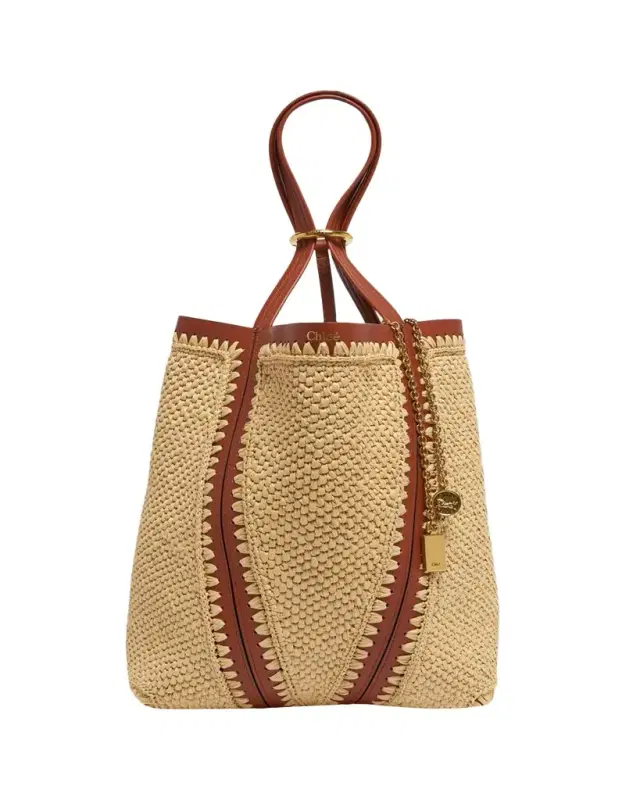 Spin Medium Tote Bag in Viscose Raffia Spin Medium Tote Bag in Viscose Raffia