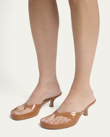 Chloé 55mm PVC Leather Thong Sandals | Thumbnail 2 Chloé 55mm PVC Leather Thong Sandals | Thumbnail 2