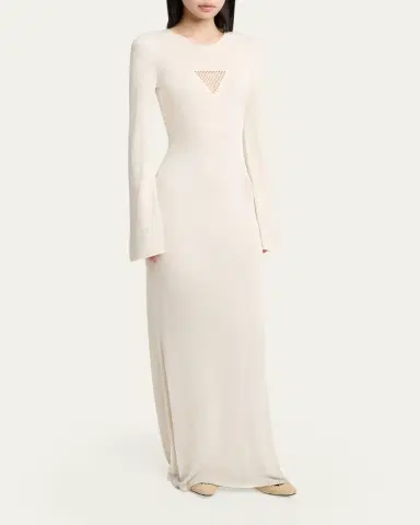 Gabriela Hearst Arisen Bell-Sleeve Silk Knit Maxi Dress | Thumbnail 2 Gabriela Hearst Arisen Bell-Sleeve Silk Knit Maxi Dress | Thumbnail 2