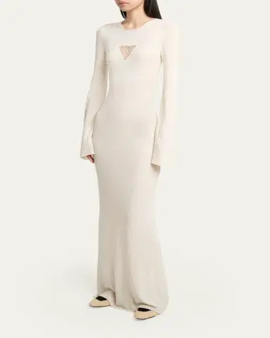 Gabriela Hearst Arisen Bell-Sleeve Silk Knit Maxi Dress | Thumbnail 4 Gabriela Hearst Arisen Bell-Sleeve Silk Knit Maxi Dress | Thumbnail 4