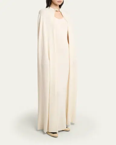 Gabriela Hearst Laleh Silk Knit Gauze Long Cape | Thumbnail 4 Gabriela Hearst Laleh Silk Knit Gauze Long Cape | Thumbnail 4