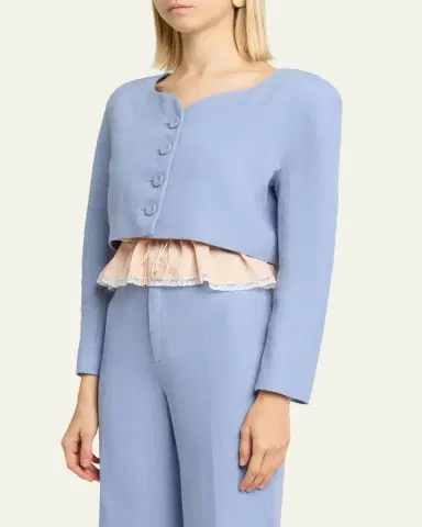 Chloé Linen Crop Jacket | Thumbnail 4 Chloé Linen Crop Jacket | Thumbnail 4