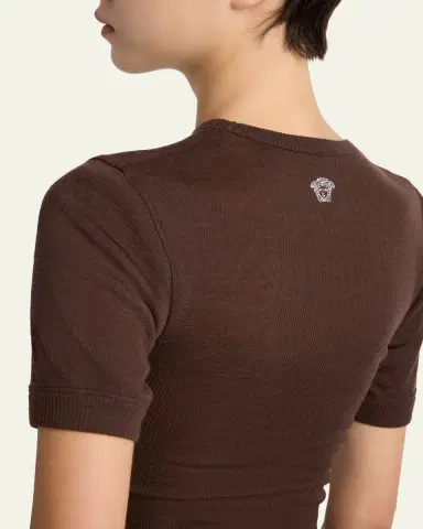 Versace Crewneck Ribbed Wool Tee | Thumbnail 5