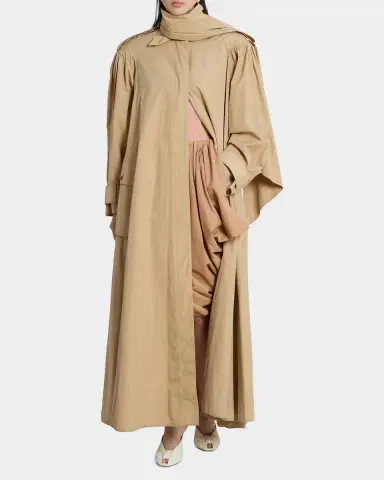 Chloé Balloon-Sleeve Oversized Cotton Cocoon Coat | Thumbnail 8 Chloé Balloon-Sleeve Oversized Cotton Cocoon Coat | Thumbnail 8