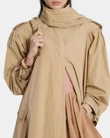 Chloé Balloon-Sleeve Oversized Cotton Cocoon Coat | Thumbnail 9 Chloé Balloon-Sleeve Oversized Cotton Cocoon Coat | Thumbnail 9