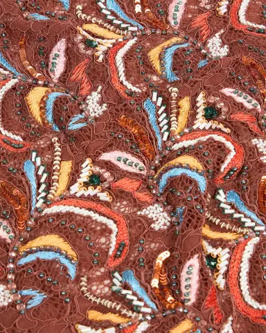 Etro Embroidered Lace Beaded Foulard | Thumbnail 3 Etro Embroidered Lace Beaded Foulard | Thumbnail 3