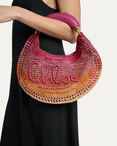 Chloé Ombre Banana Tote Bag in Viscose Raffia | Thumbnail 2 Chloé Ombre Banana Tote Bag in Viscose Raffia | Thumbnail 2