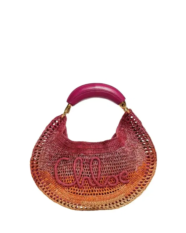 Ombre Banana Tote Bag in Viscose Raffia