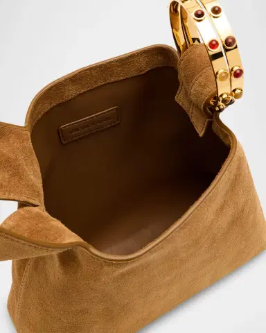 Veronica Beard Swing Bracelet-Embellished Suede Wristlet Bag | Thumbnail 4 Veronica Beard Swing Bracelet-Embellished Suede Wristlet Bag | Thumbnail 4