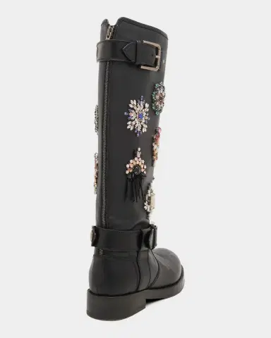 Dolce & Gabbana Embellished Leather Knee-High Boots | Thumbnail 2 Dolce & Gabbana Embellished Leather Knee-High Boots | Thumbnail 2