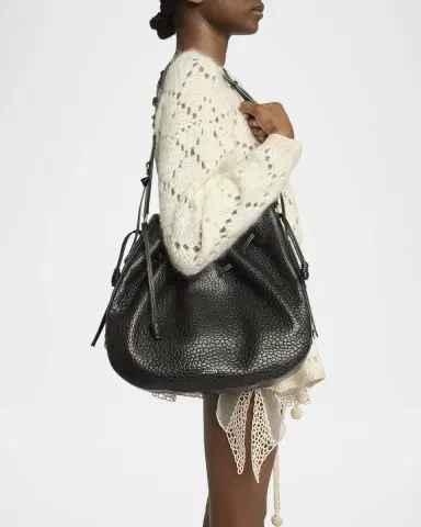 Isabel Marant Bolton Pebble Leather Drawstring Hobo Bag | Thumbnail 2 Isabel Marant Bolton Pebble Leather Drawstring Hobo Bag | Thumbnail 2
