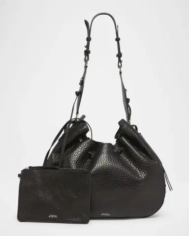 Isabel Marant Bolton Pebble Leather Drawstring Hobo Bag | Thumbnail 6 Isabel Marant Bolton Pebble Leather Drawstring Hobo Bag | Thumbnail 6
