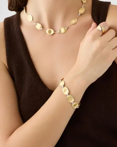 Marco Bicego 18K Gold Lunaria Bracelet with Diamond Accents | Thumbnail 3 Marco Bicego 18K Gold Lunaria Bracelet with Diamond Accents | Thumbnail 3