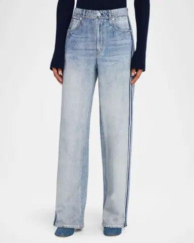 Rag & Bone rb Miramar Terry Wide-Leg Track Jeans | Thumbnail 3