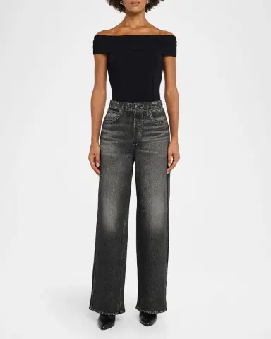 Rag & Bone rb Miramar Terry Wide-Leg Track Jeans | Thumbnail 5