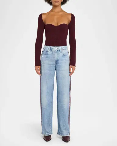 Rag & Bone rb Miramar Terry Wide-Leg Track Jeans | Thumbnail 9