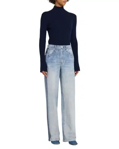 Rag & Bone rb Miramar Terry Wide-Leg Track Jeans | Thumbnail 1