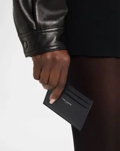 Saint Laurent Men's Card Case in Smooth Leather | Thumbnail 2 Saint Laurent Men's Card Case in Smooth Leather | Thumbnail 2